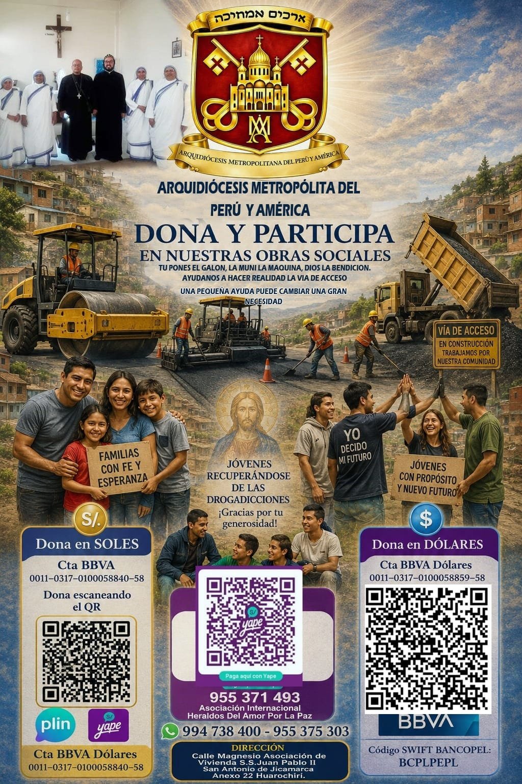 Afiche Dona y participa en nuestras obras sociales