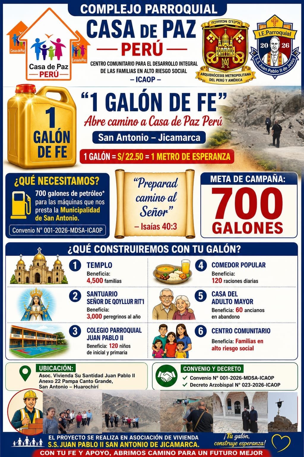 Afiche de la campaña 1 Galón de Fe